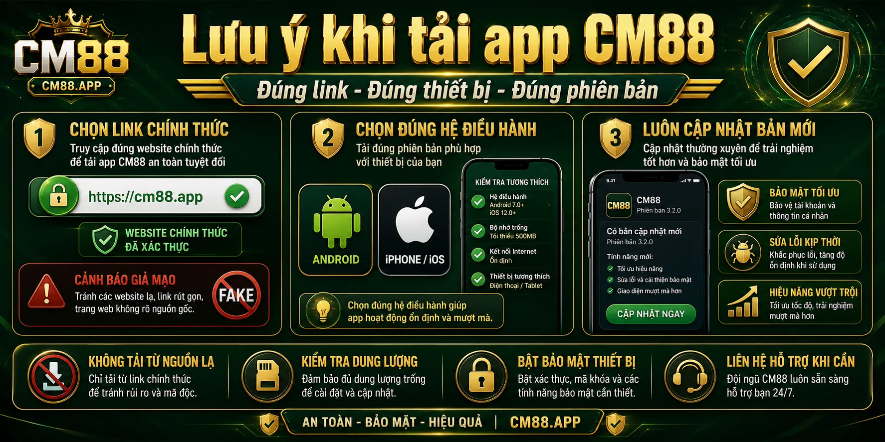 Quy trình 3 bước thực hiện tải app CM88 cho hội viên