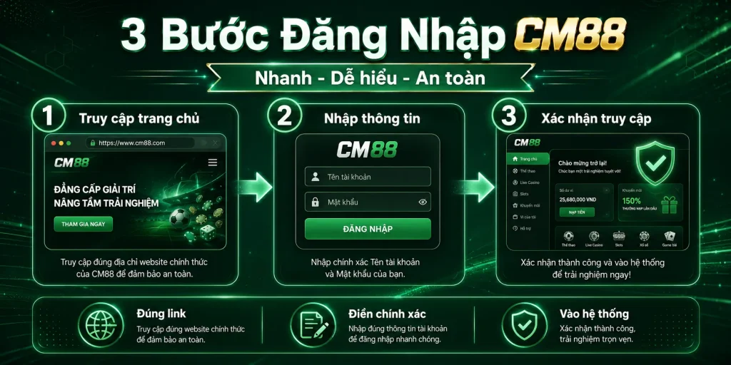 Các thao tác cơ bản giúp bạn đăng nhập CM88 thành công